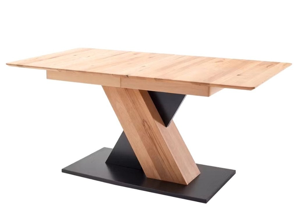 Eettafel met uitschuiffunctie massief hout, Gebruikt, 50 tot 100 cm, Vijf personen of meer, 150 tot 200 cm