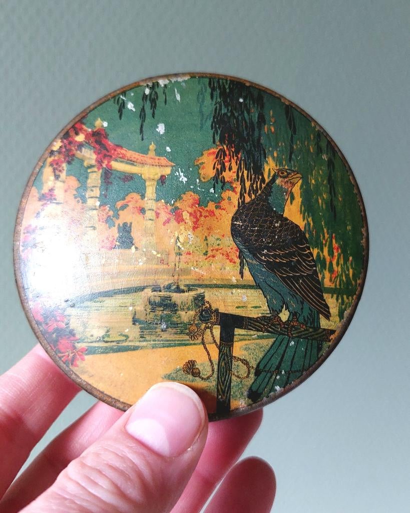 Art Nouveau Frans gelithografeerd macaron blikje doosje Pauw, Ophalen of Verzenden