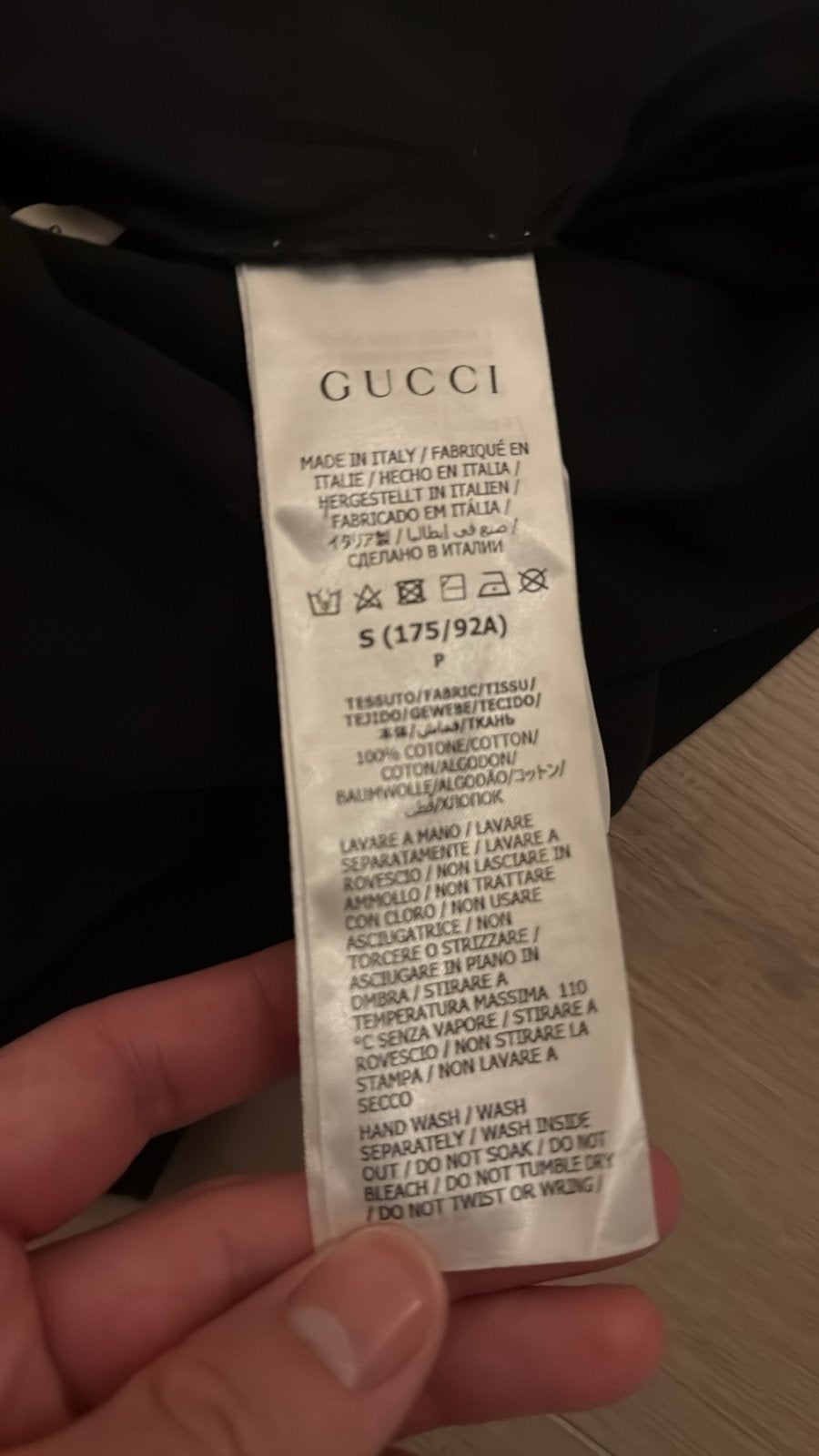 Gucci T-shirt Zwart blade Maat S, Ophalen of Verzenden, Zo goed als nieuw, Maat 46 (S) of kleiner, Zwart