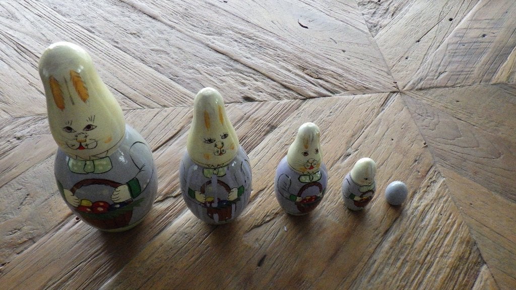 retro Matroesjka in de vorm van een paashaas, Verzamelen, Ophalen of Verzenden, Huis en Inrichting