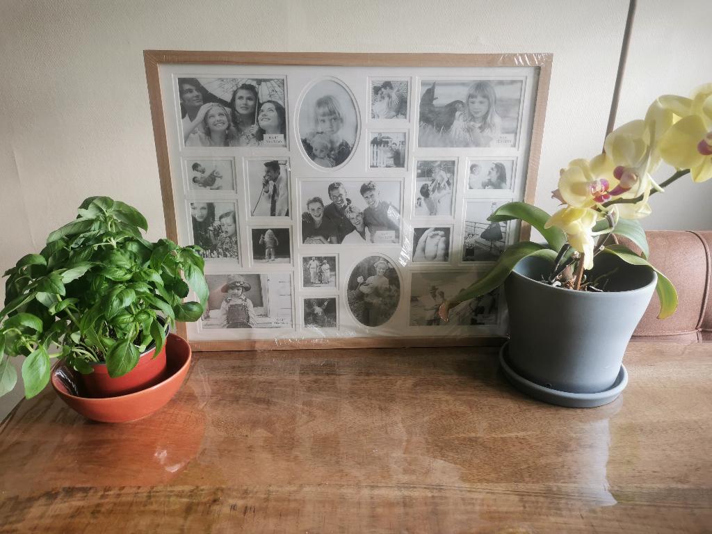 Witte houten fotolijst -29,3 x 20,3 cm - kunststof voorplaat, Ophalen, Nieuw