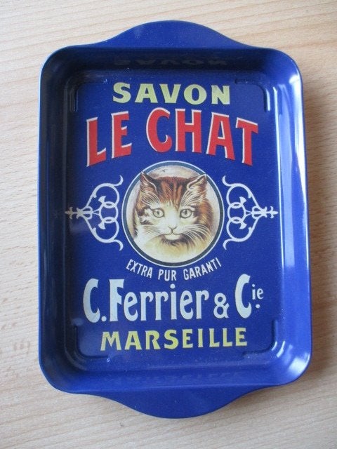 Savon Le Chat blikken mini dienblad  21x14cm, Ophalen of Verzenden, Zo goed als nieuw