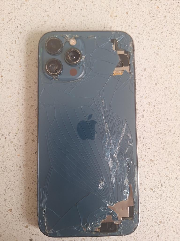 Defecte iPhone 12 Pro Max - Achterkant gebroken, 256 GB, Blauw, 100 %, IPhone 12 Pro Max