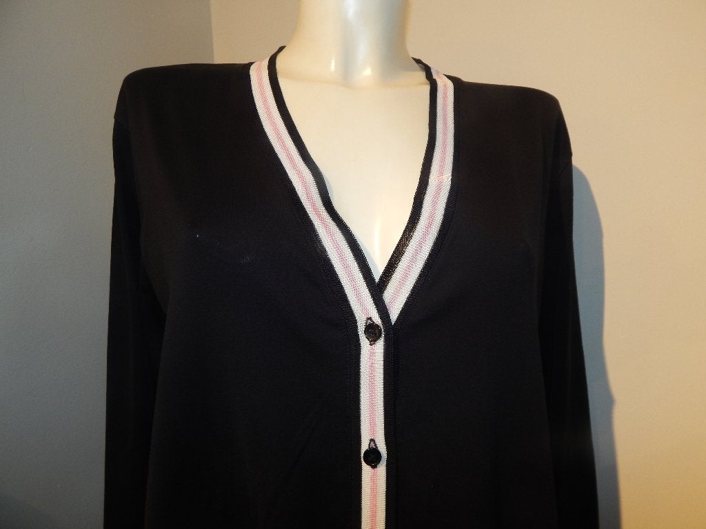 Marccain zwart vest kleur band afwerking zakjes N7/46, Verzenden, Zwart, Maat 46/48 (XL) of groter, Zo goed als nieuw