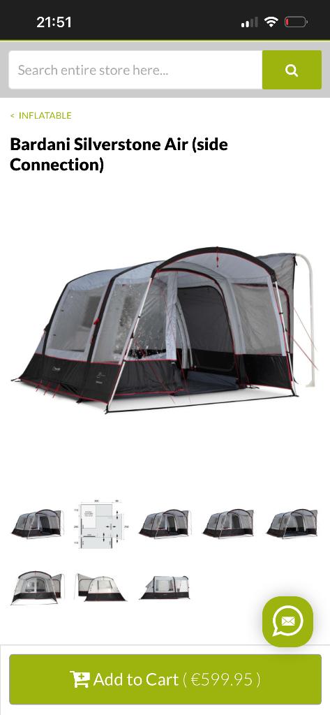 Bardini drive away awning, Caravans en Kamperen, Ophalen, Zo goed als nieuw