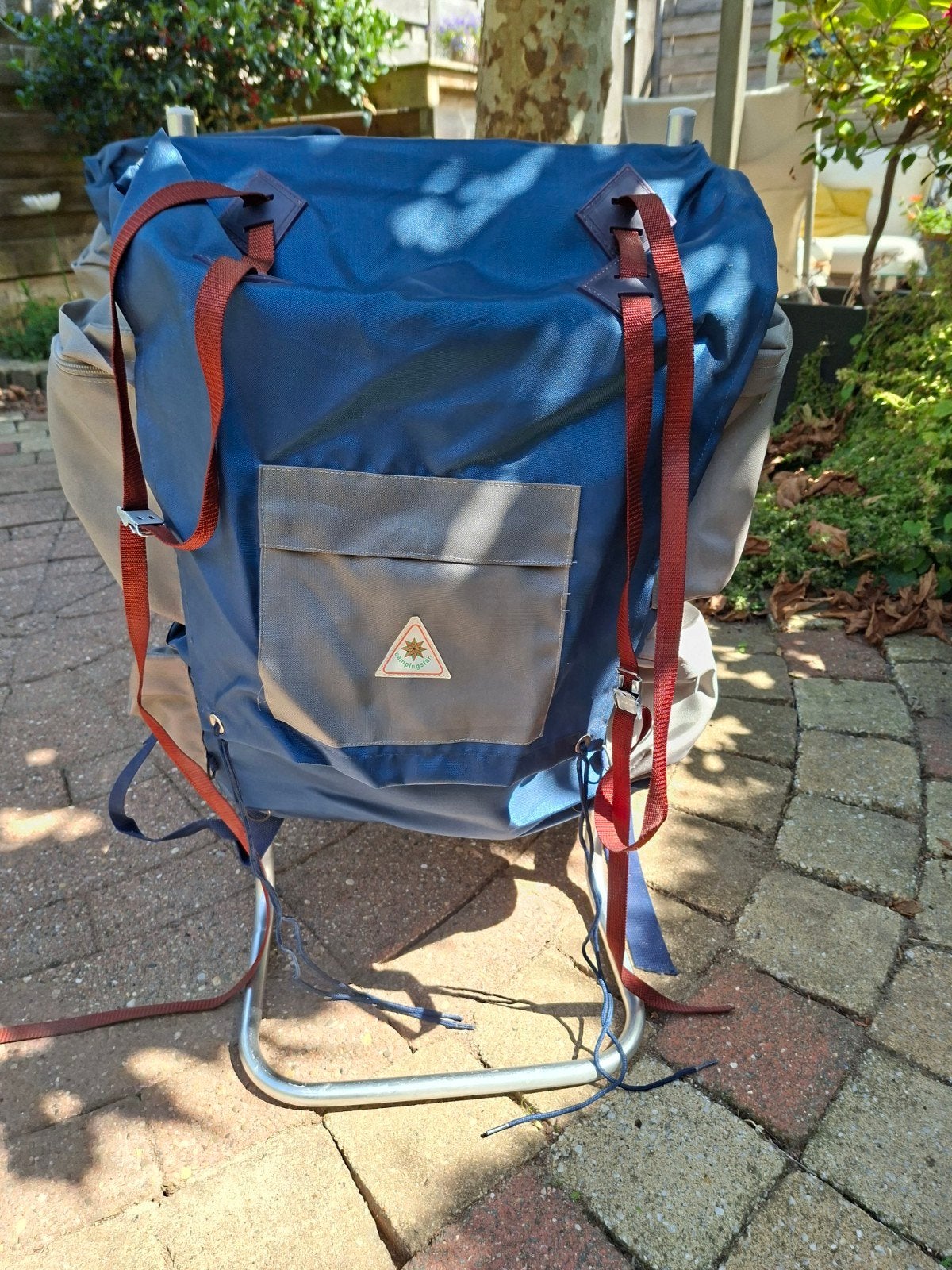 Vintage rugzak met lichtgewicht frame - en zitje, Sport en Fitness, Bergsport en Wandelen, Gebruikt, Rugzak, Ophalen