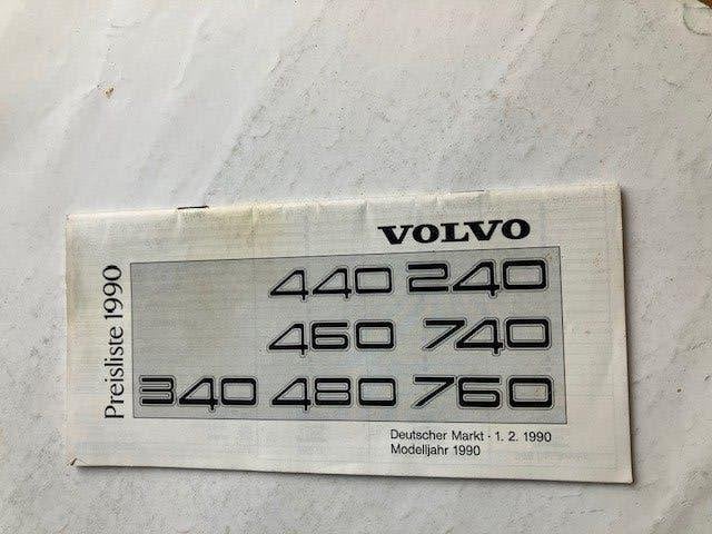 Volvo  Prijslijst  1990  - 240, 340, 440, 460, 480, 740, 760, Volvo, Zo goed als nieuw, Volvo, Ophalen of Verzenden