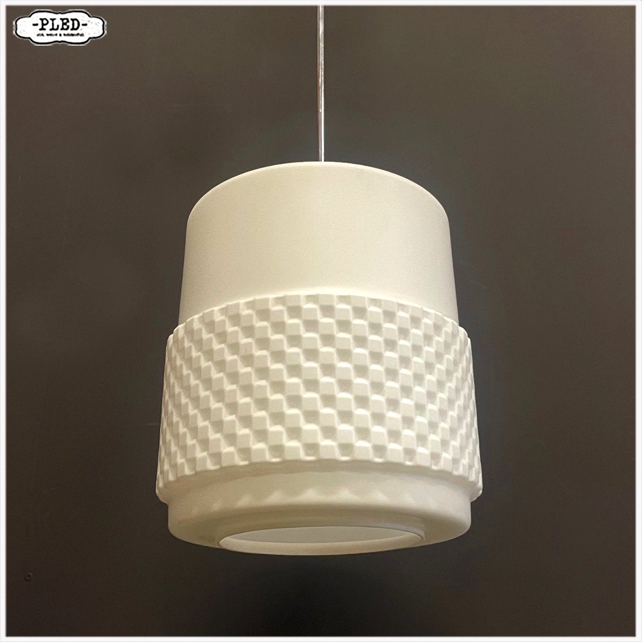Vintage Opaline lamp Hanglamp, Ophalen, Gebruikt, E27 (groot), Glas