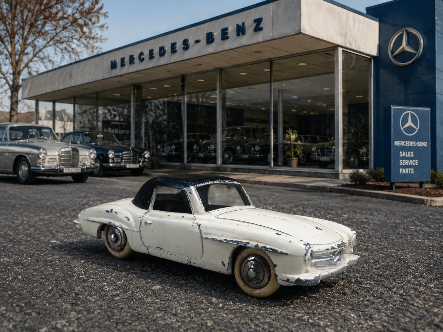 Mercedes 190SL, Ophalen of Verzenden, Gebruikt, Auto, Dinky Toys