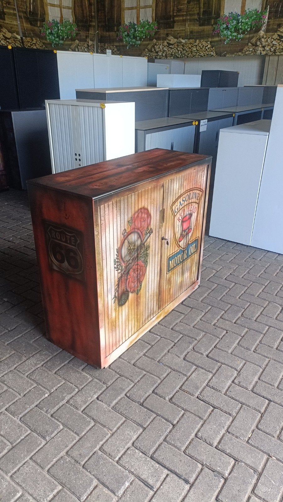 special paint metalen roldeurkast, man cave kast, Huis en Inrichting, 100 tot 150 cm, R, 100 tot 150 cm, Ophalen of Verzenden