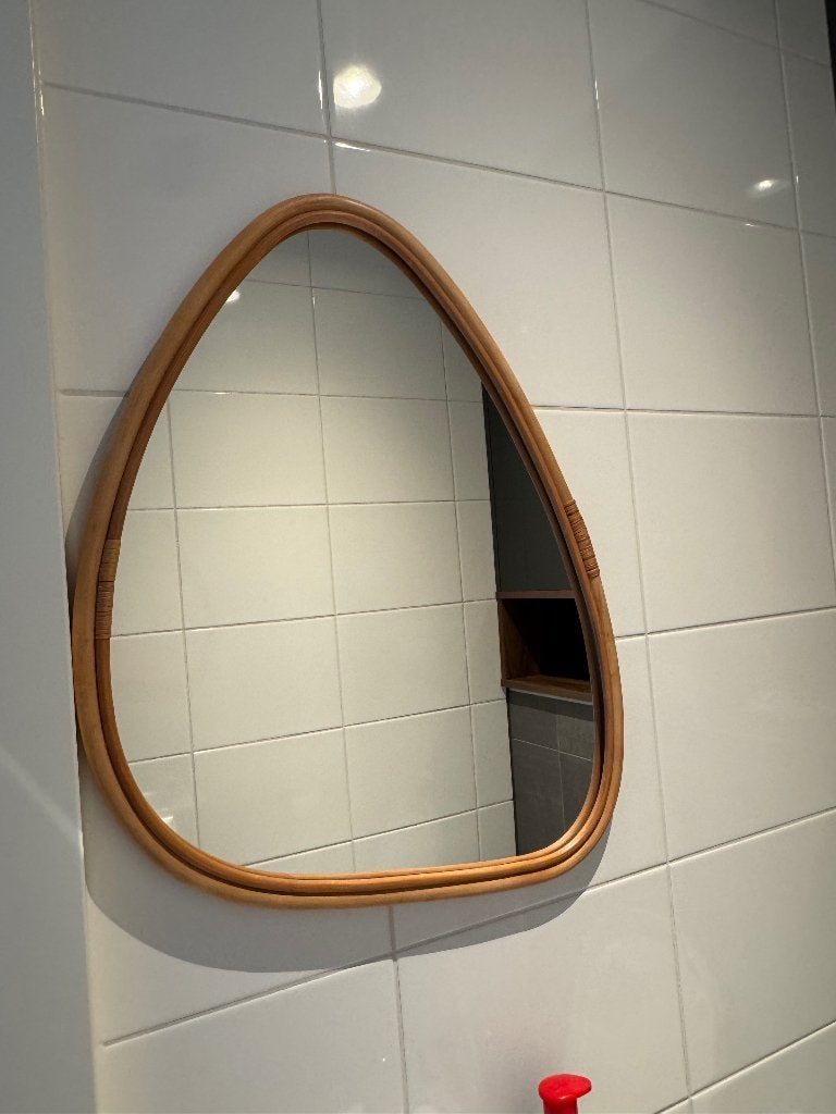 badkamerspiegel, Huis en Inrichting, Woonaccessoires | Spiegels, Ophalen, Zo goed als nieuw, Minder dan 100 cm, Ovaal