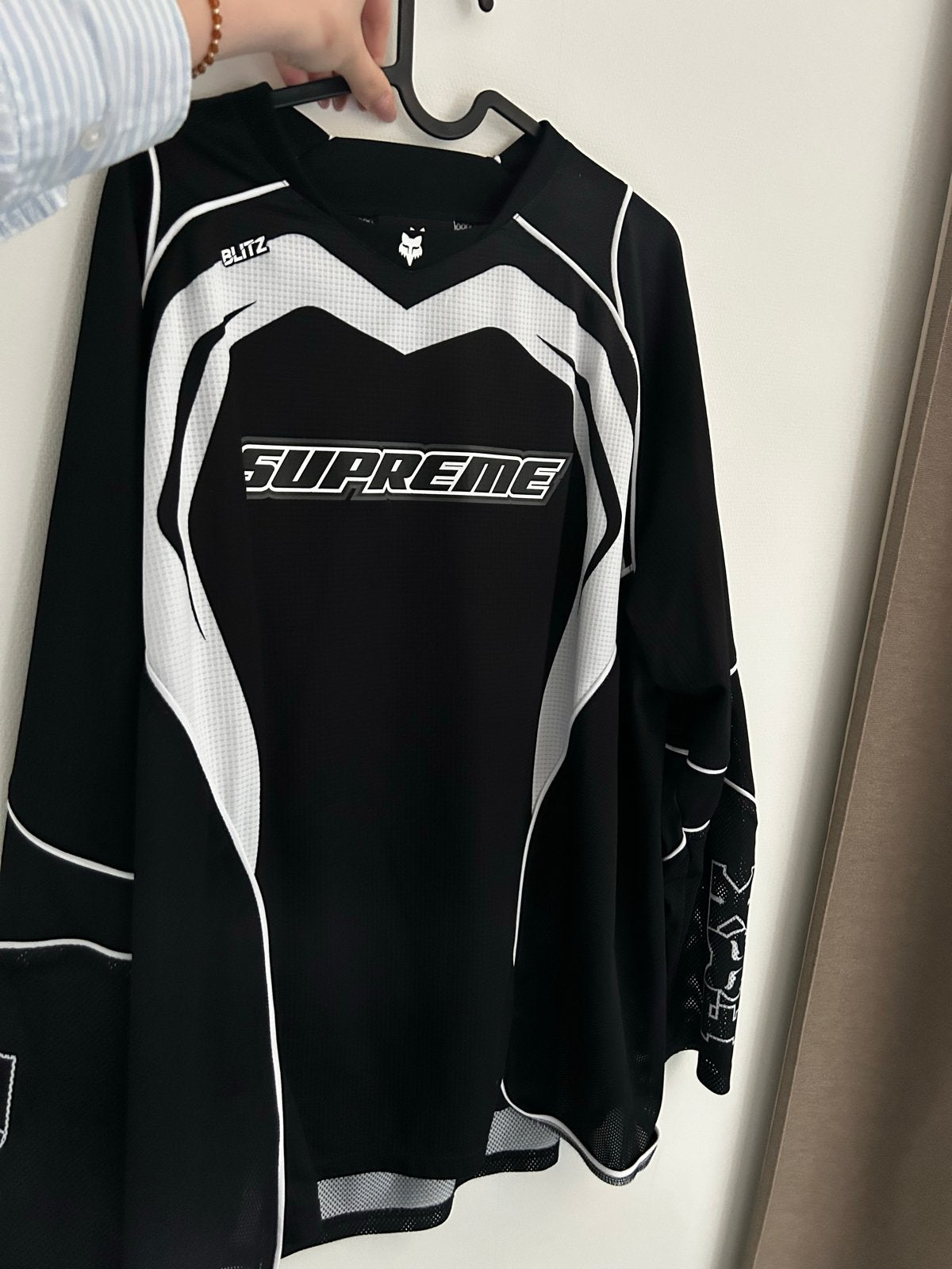 Supreme Fox Racing Moto Jersey Top Zwart Maat L, Ophalen of Verzenden, Zo goed als nieuw, Maat 52/54 (L), Zwart