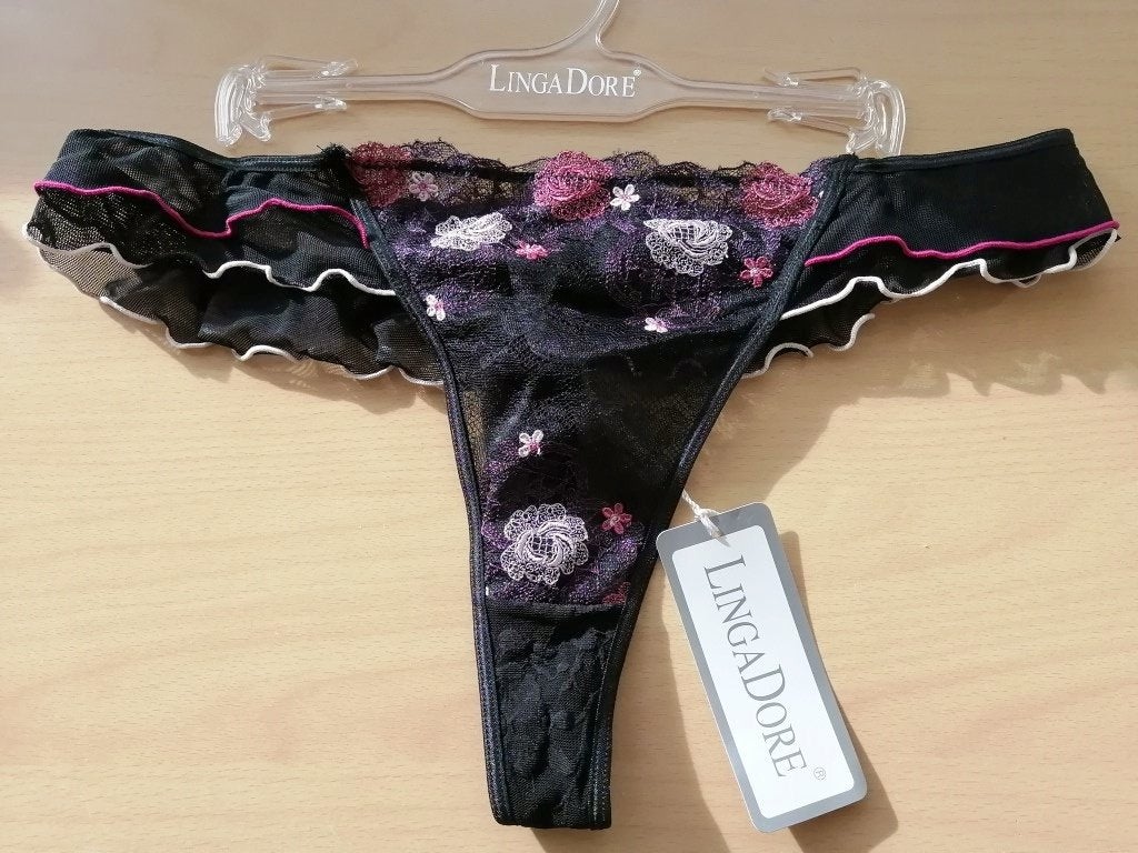 Chique Zwarte Doorzichtige String van Lingadore - L en XL, Lingadore, Ophalen of Verzenden, Zwart, String