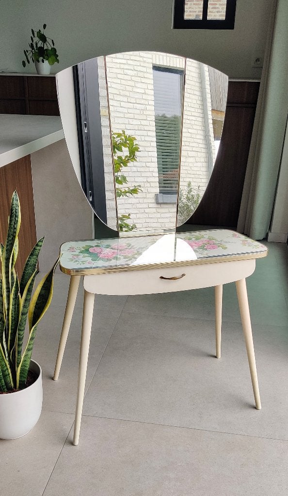 Prachtig vintage make-up meubel, Ophalen, Zo goed als nieuw, Midcentury, Minder dan 100 cm