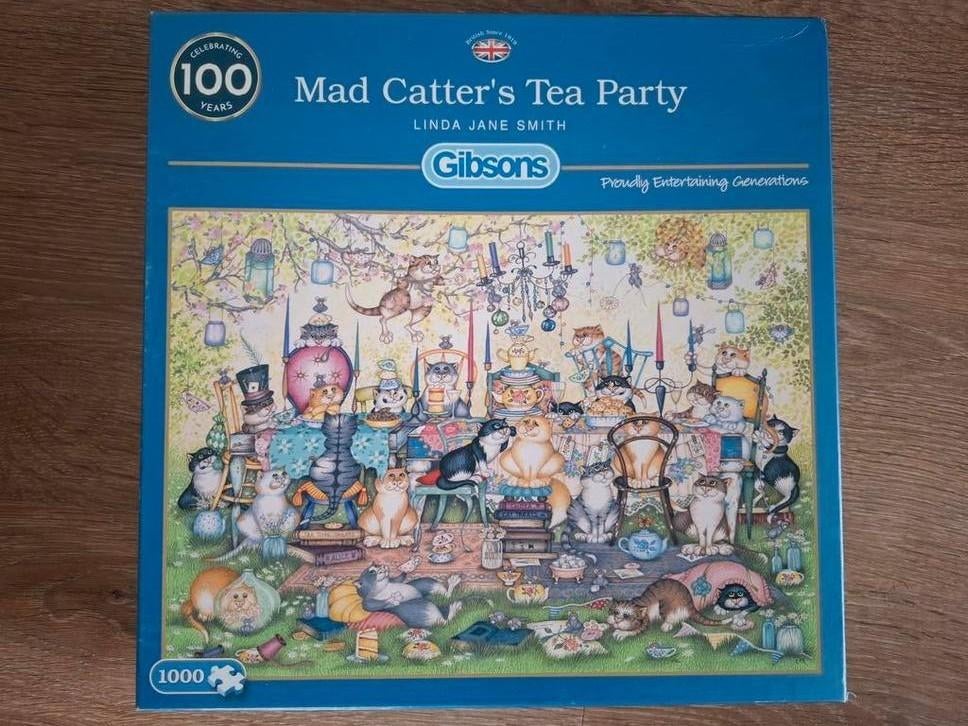 Gibsons Mad Catter's Tea Party., Ophalen, 500 t/m 1500 stukjes, Zo goed als nieuw, Legpuzzel