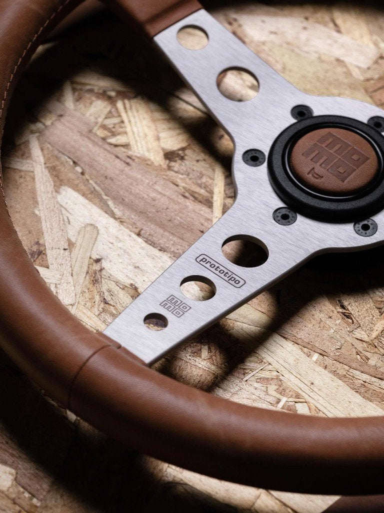 Momo Prototipo heritage stuur sportstuur 350mm bruin tobacco, Auto diversen, Ophalen of Verzenden