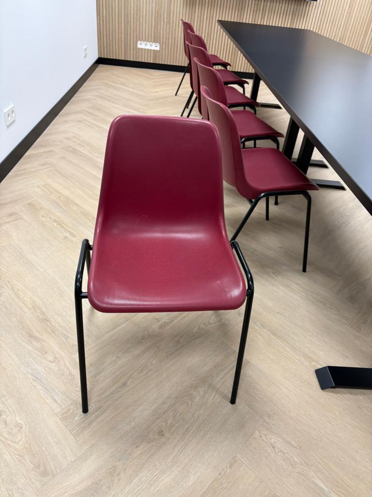 5x Rode stoelen - Ideaal voor kantoor of vergaderruimte, Ophalen, Gebruikt, Metaal, Vijf, Zes of meer stoelen