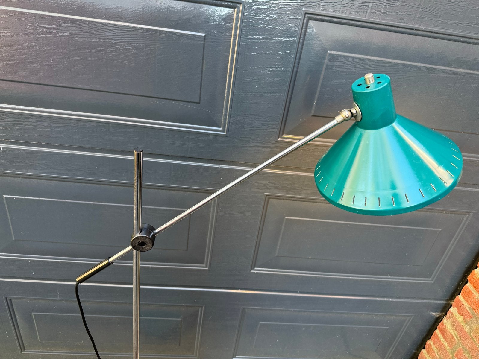 Vintage J.J.M. Hoogervorst vloerlamp - groen metaal, Sixties midcentury, Gebruikt, Gijpsvintage, Metaal