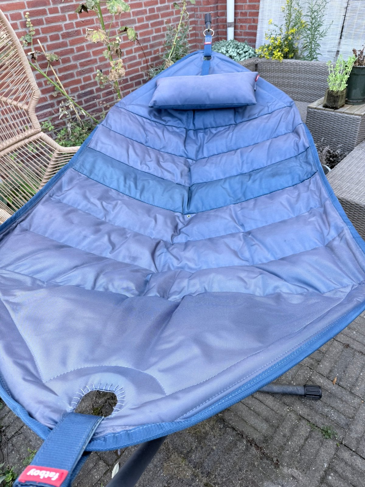 Fatboy hangmat, Ophalen, Meerpersoons, Zo goed als nieuw, Met standaard