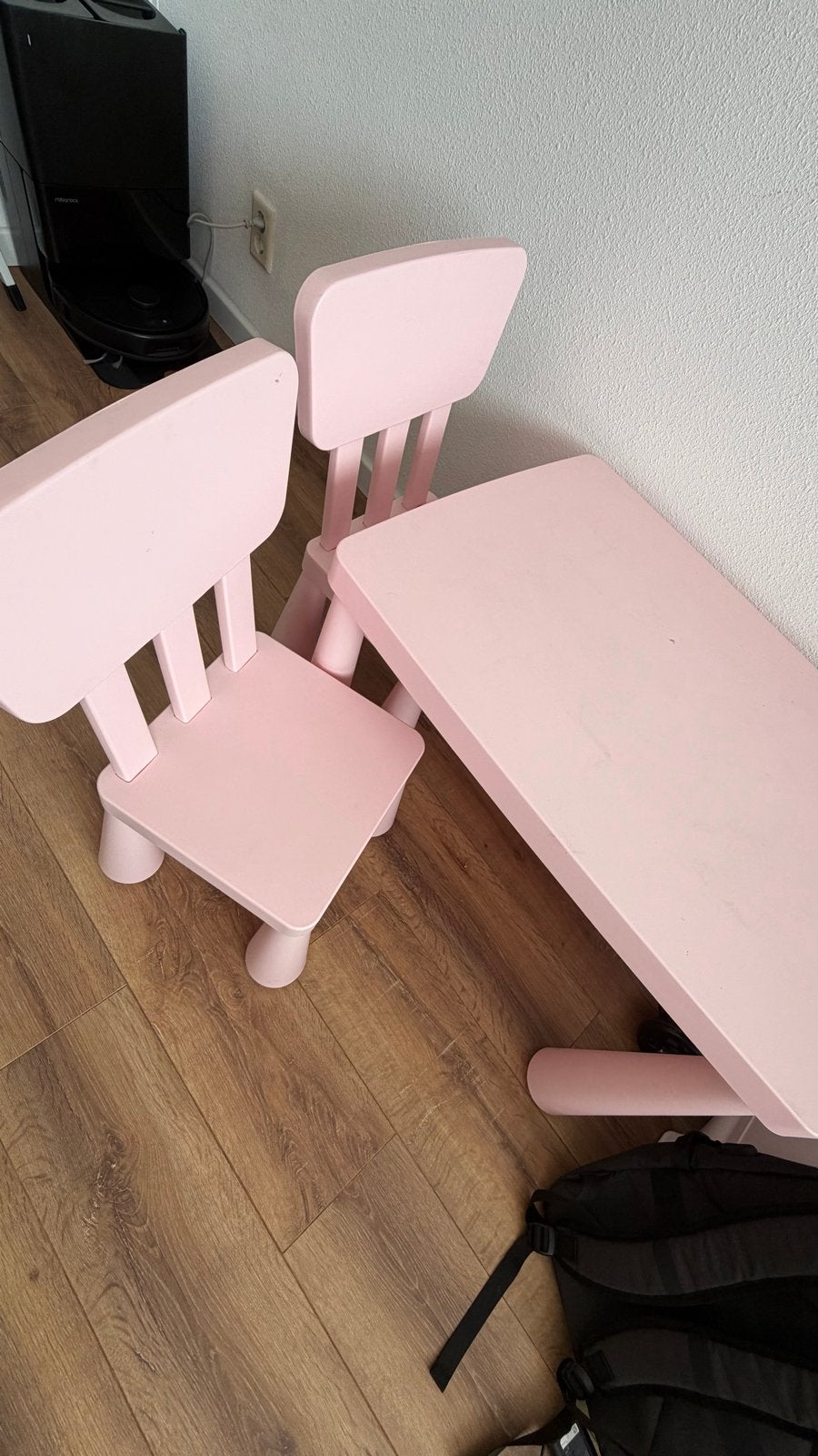Ikea Mammut kinderstoelen en tafel roze, Ophalen of Verzenden, Gebruikt, Tafel(s) en Stoel(en)