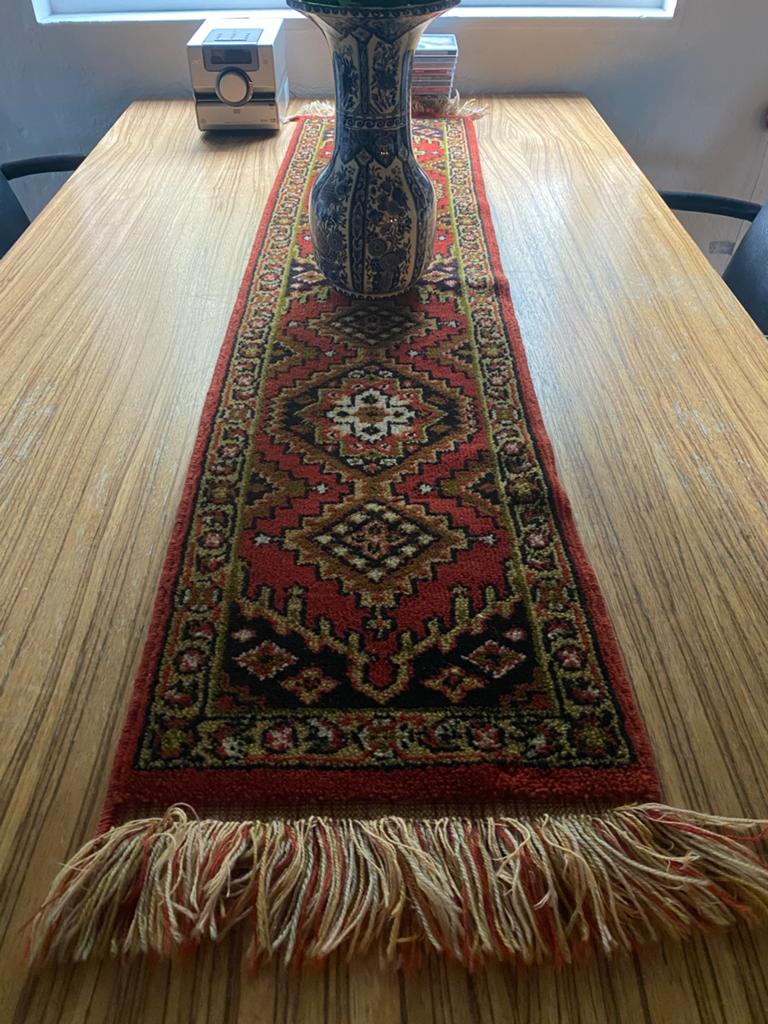 Vintage tafelkleed/loper met Perzisch patroon, Minder dan 50 cm, Gebruikt, Ophalen of Verzenden, 150 tot 200 cm