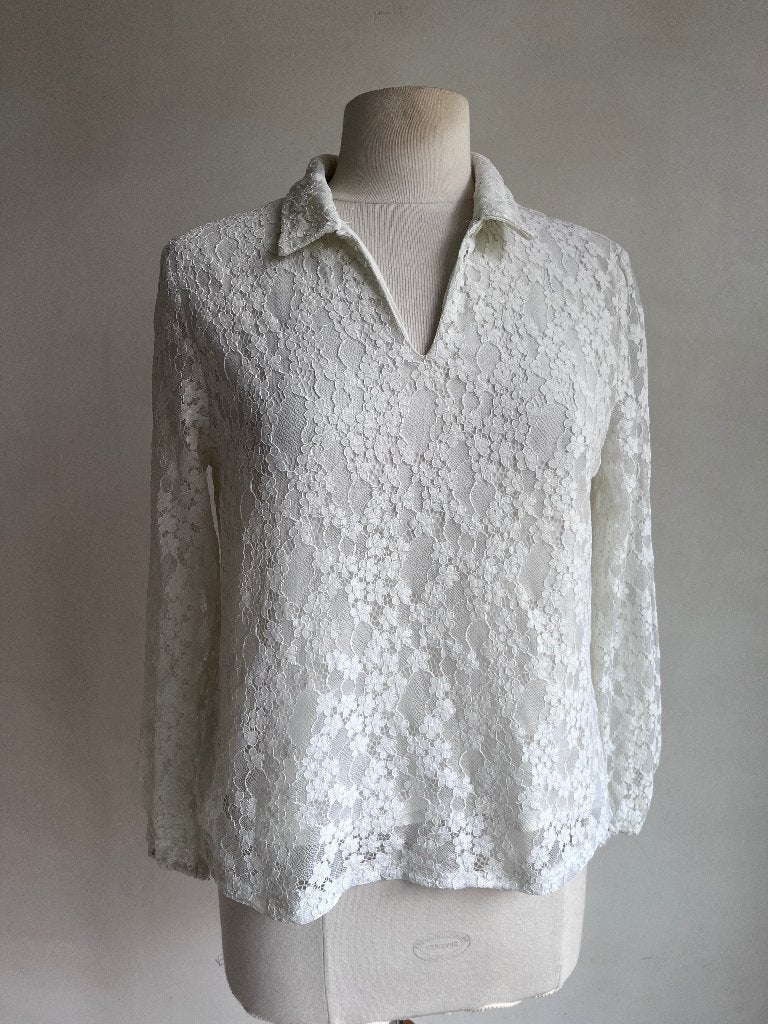 purdey top maat 38 beige kant, Maat 38/40 (M), Verzenden, Beige, Zo goed als nieuw