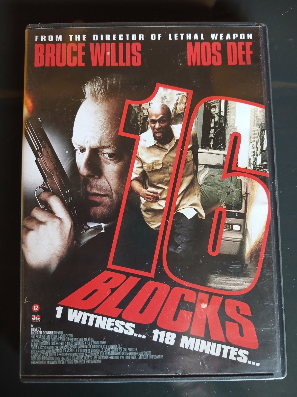16 Blocks DVD - Actiethriller met Bruce Willis, Nederlands, Actiethriller, Ophalen of Verzenden, Vanaf 12 jaar