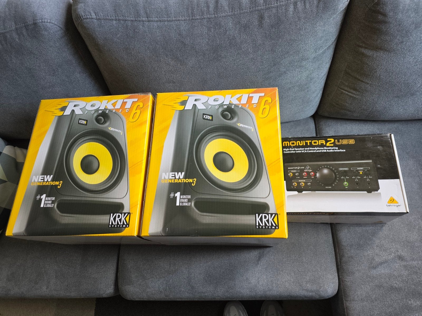 KRK Rokit 6 G3 met Behringer Monitor2USB, Studiomonitor, Ophalen of Verzenden, Zo goed als nieuw, KRK