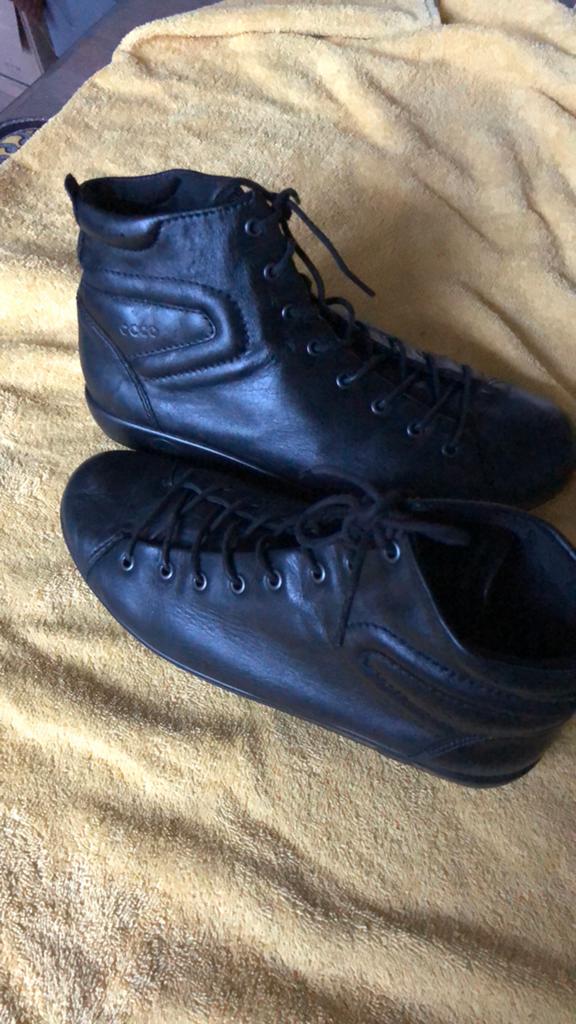Zwarte Ecco leren sneakers, maat 39, Ophalen of Verzenden, Zo goed als nieuw, Zwart, Sneakers of Gympen