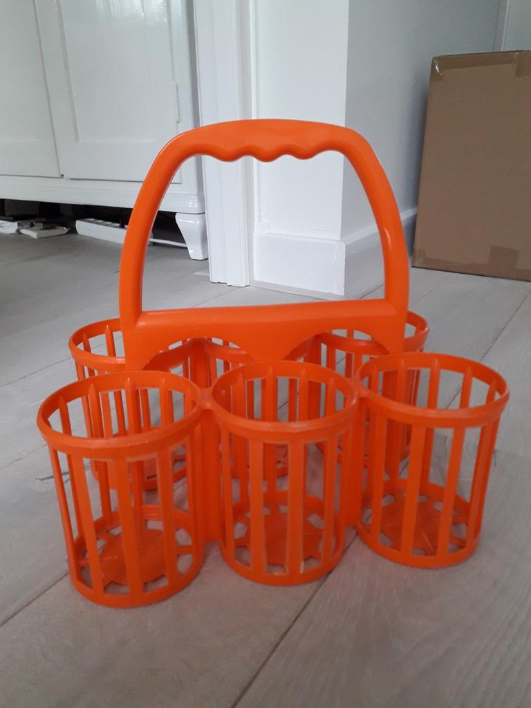 Vintage COOP Oranje Flessendrager Jaren '70 - Retro Plastic, Ophalen of Verzenden, Kunststof, Minder dan 50 cm, Minder dan 5 flessen