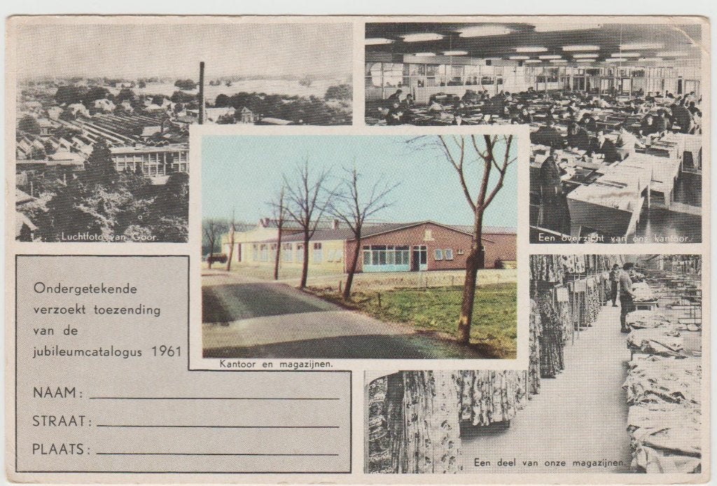 Goor (Ov) Verzendhuis 'De Postduif'1961. Mooie voorbedrukt-, Verzamelen, Ophalen, 1940 tot 1960, Ongelopen, Overijssel