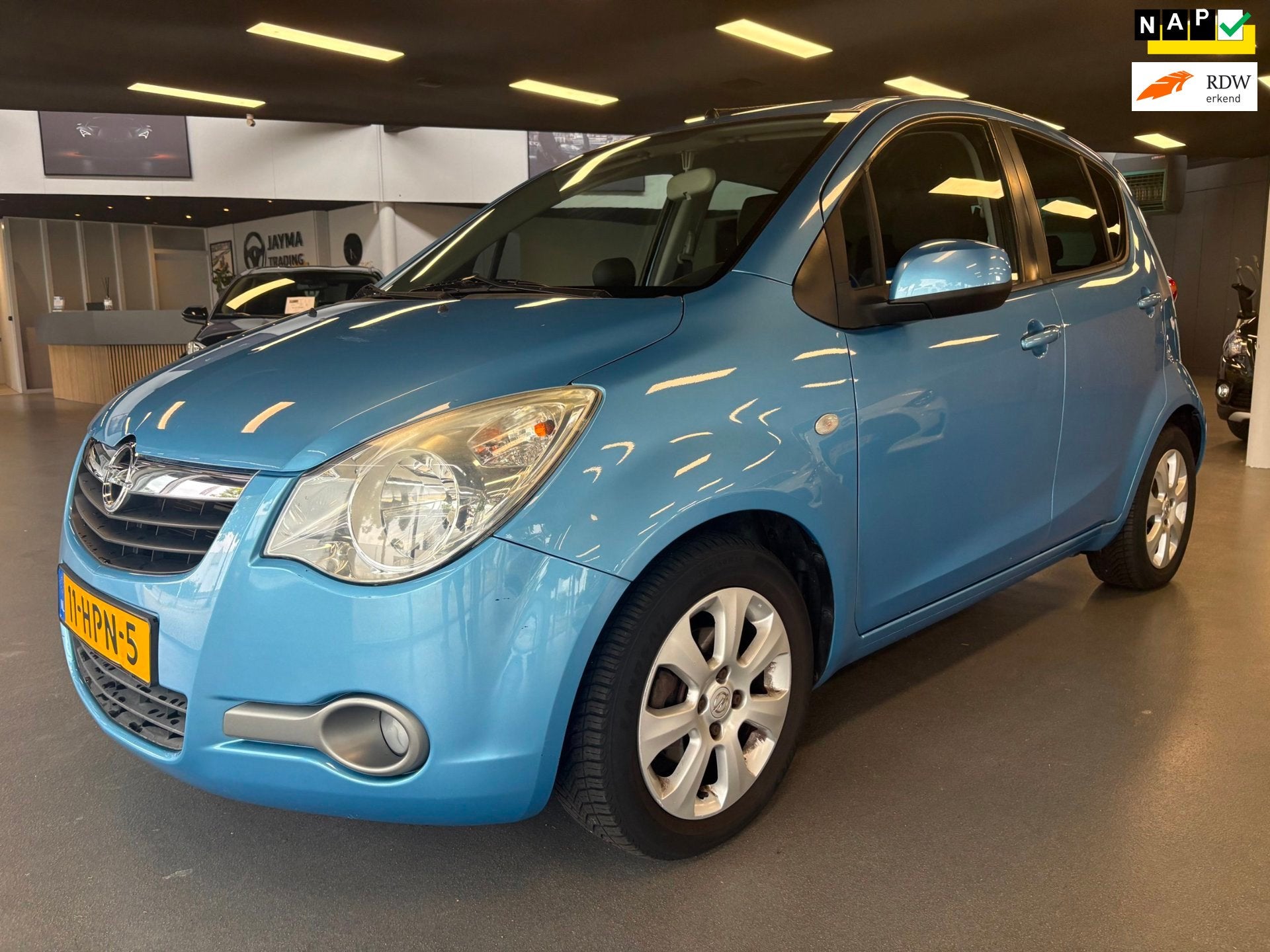 Opel Agila 1.2 Enjoy, Auto's, Opel, Voorwielaandrijving, 4 cilinders, Blauw, Origineel Nederlands