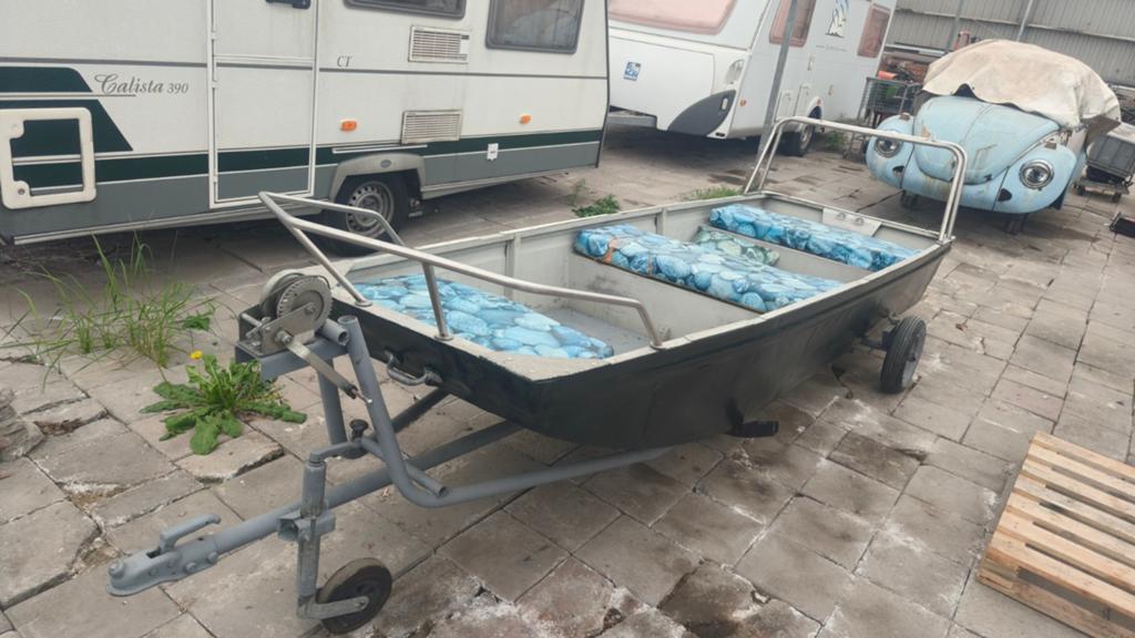 Aluminium Quicksilver Platbodem 348 Pintail, Watersport en Boten, Ophalen, Aluminium, Trailer, Buitenboordmotor