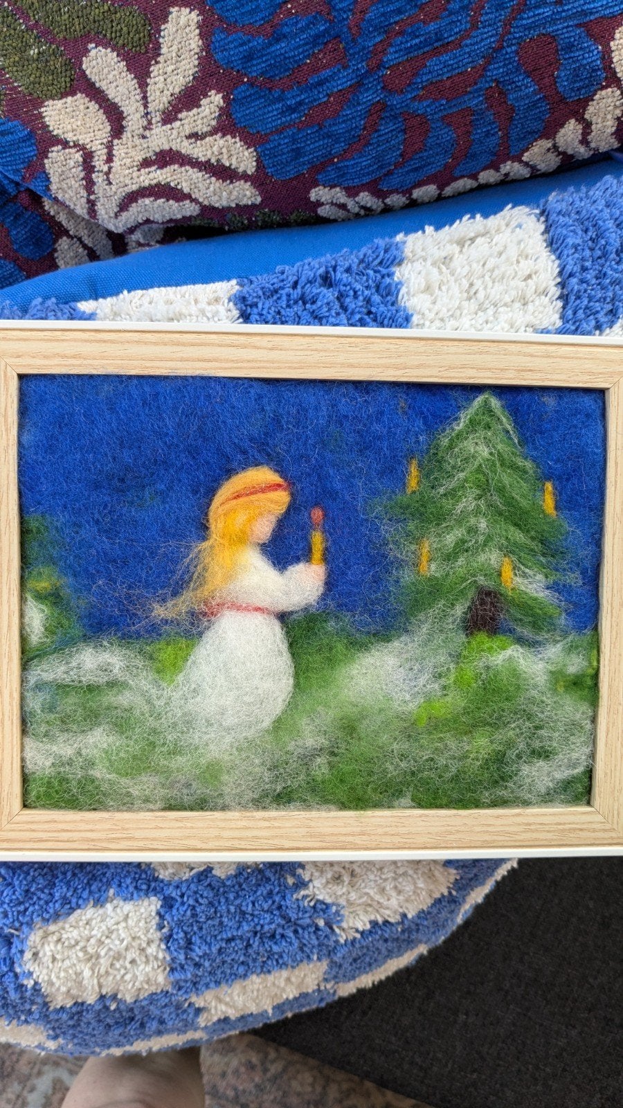 wolvilt schilderij kerst, Ophalen of Verzenden, Nieuw, Figuurtje(s), Wolvilt