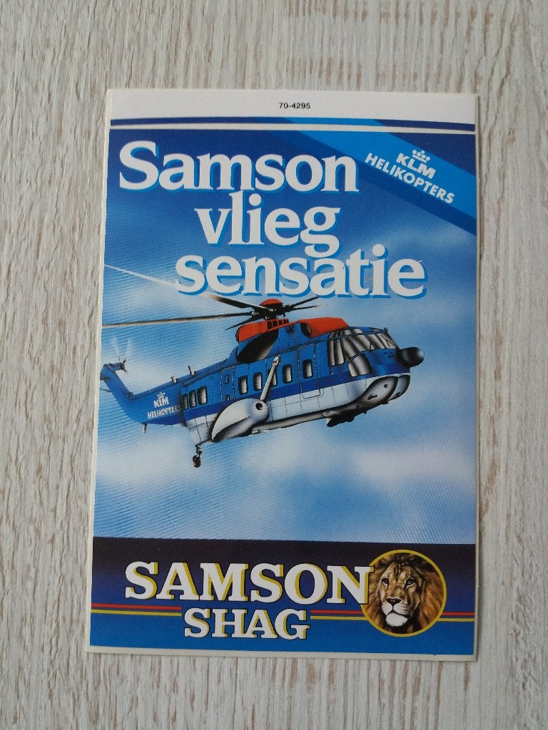 sticker Samson vlieg sensatie SAMSON SHAG KLM Helikopters, Ophalen of Verzenden, Zo goed als nieuw, Merk