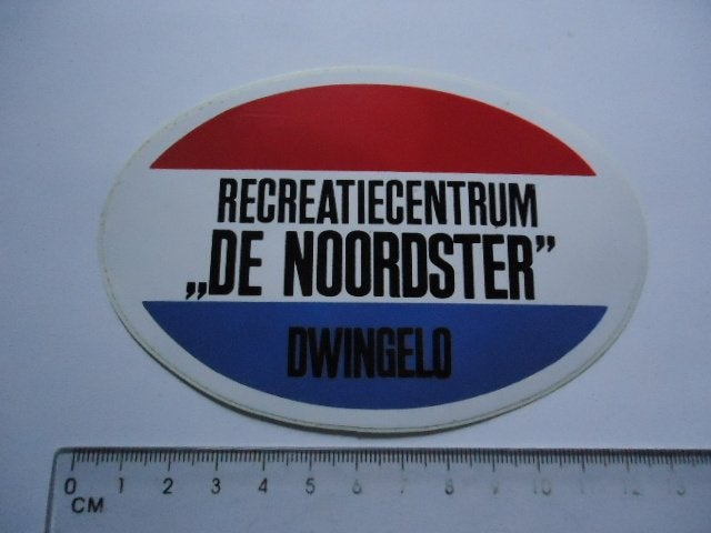 sticker oud Dwingeloo DE NOORDSTER camping vakantie retro, Verzenden, Zo goed als nieuw, Bedrijf of Vereniging