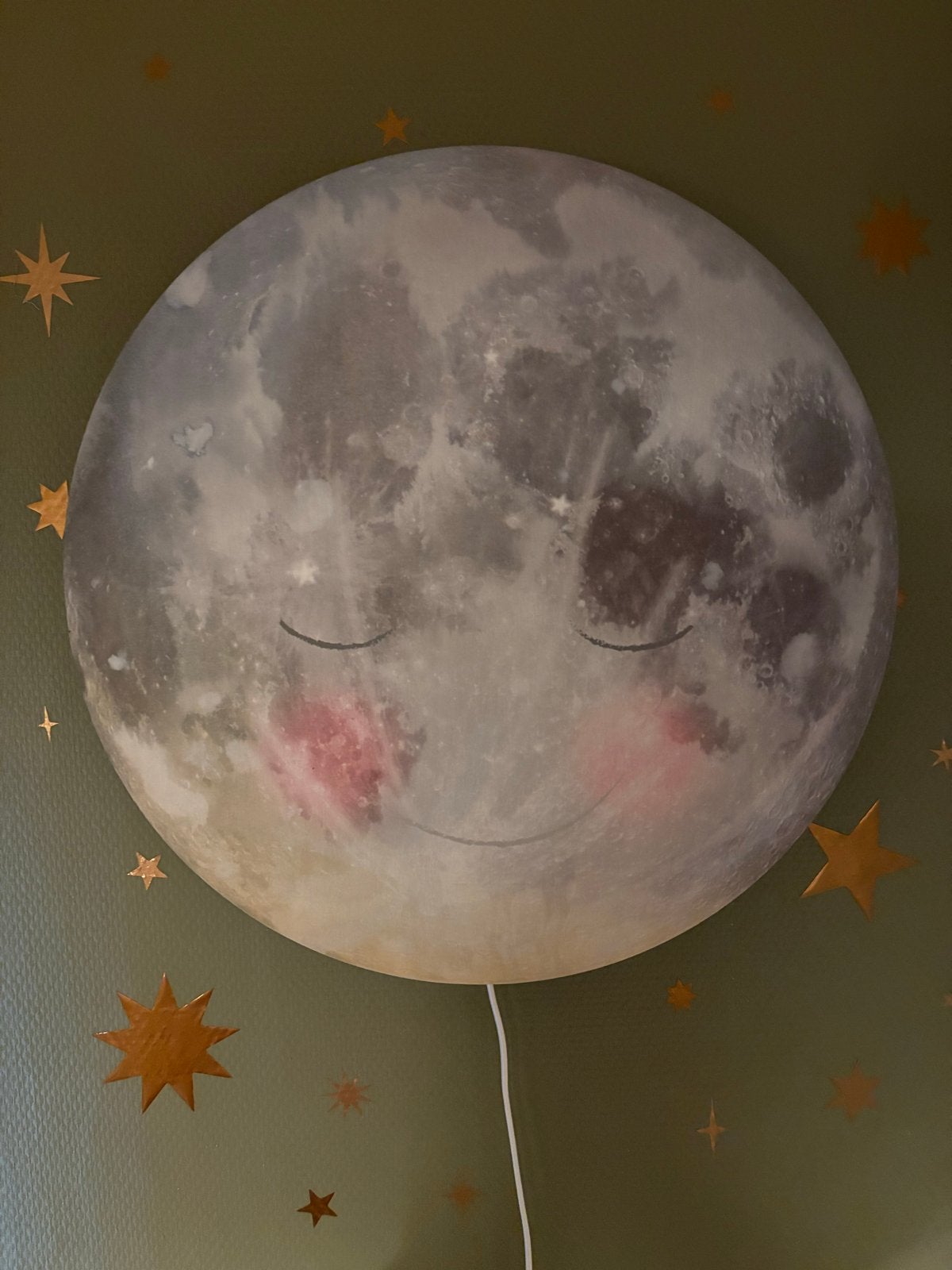 Hartendief Wandlamp Ga Slapen Maan 45cm - Kinderkamer, Overige fittingen, Ophalen of Verzenden, Overige merken, Wandlamp