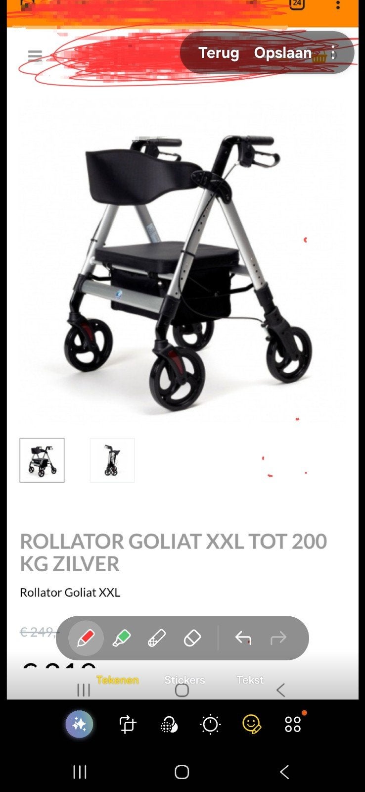 Rollator Vermeiren Goliat  max 200 kg, Diversen, Ophalen