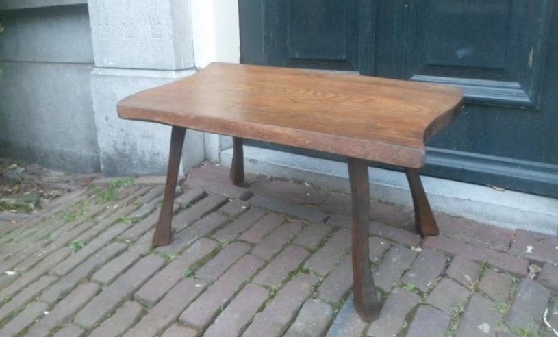 Vintage houten TAFELTJE bijzettafel plantentafel 30 cm. hoog, Ophalen of Verzenden