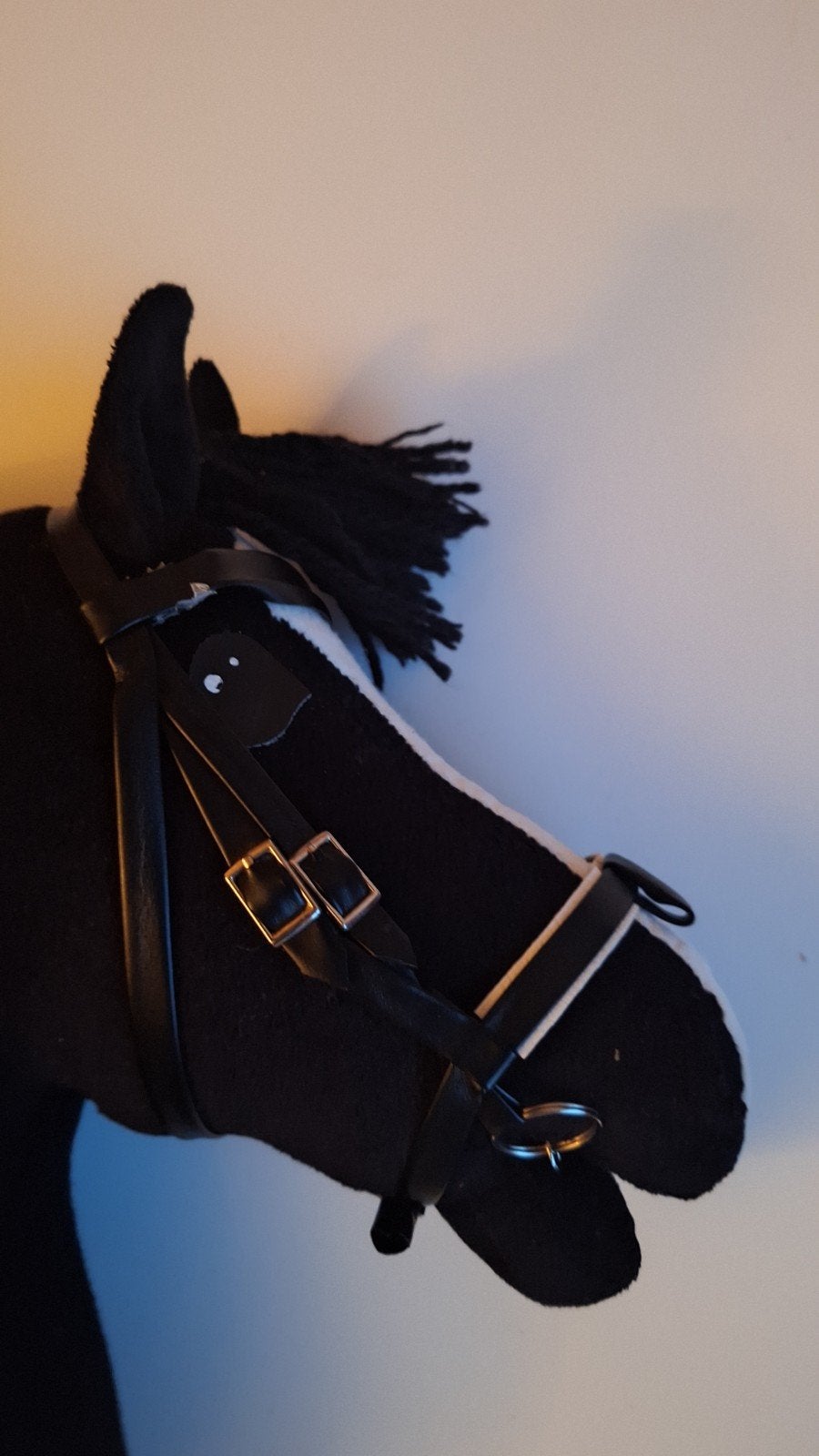 Hobbyhorse met hoofdstel - Zwart met witte bles, Ophalen of Verzenden, Zo goed als nieuw, Jongen of Meisje