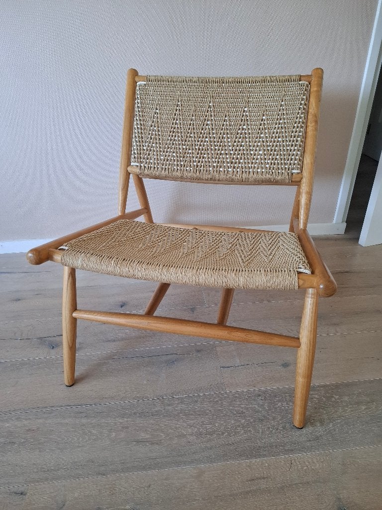 Rotan stoel, Ophalen, Bruin, Hout, Zo goed als nieuw