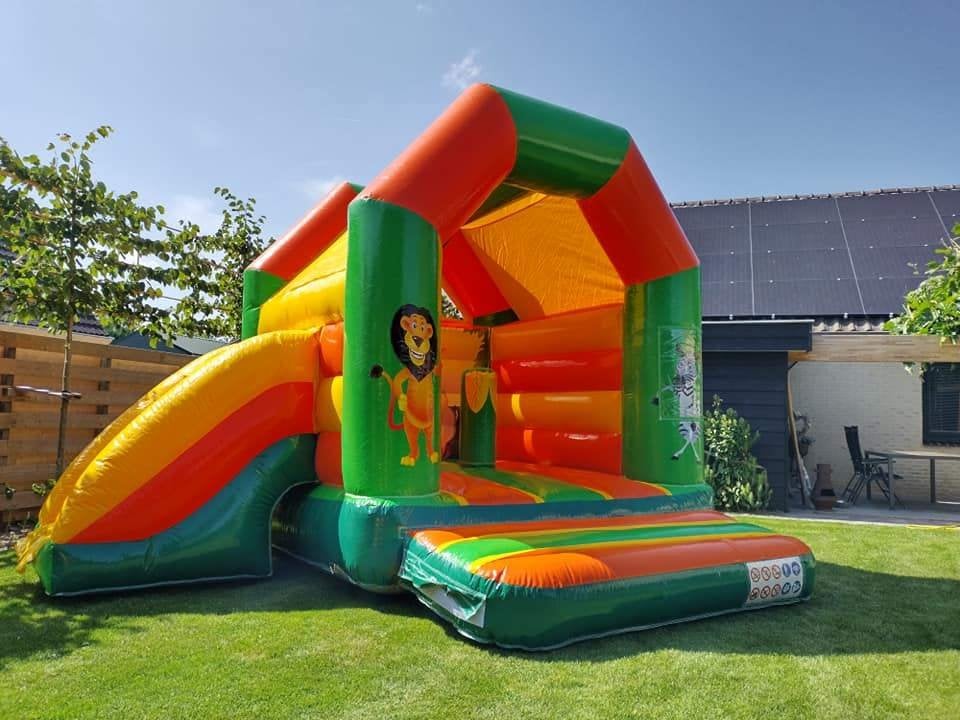 Springkussen te huur midi Jungle met glijbaan, Ophalen, Gebruikt, Overige