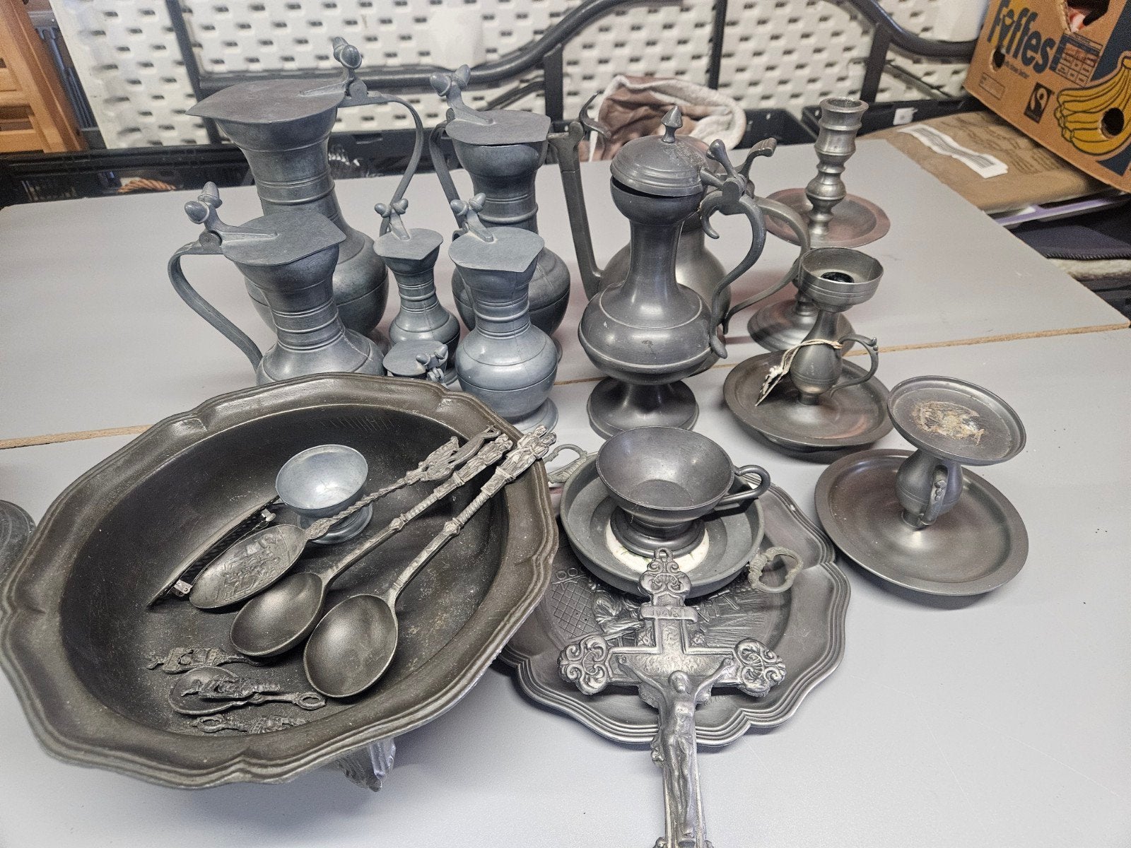 collectie oud Hollands tin, handgemaakt, Ophalen
