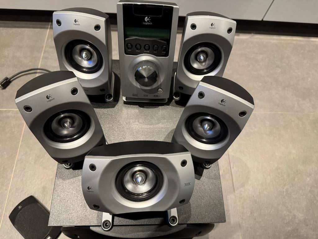 Logitech Z-5500 Digital 5.1 speakerset, Gebruikt, Complete surroundset, 120 watt of meer, Ophalen