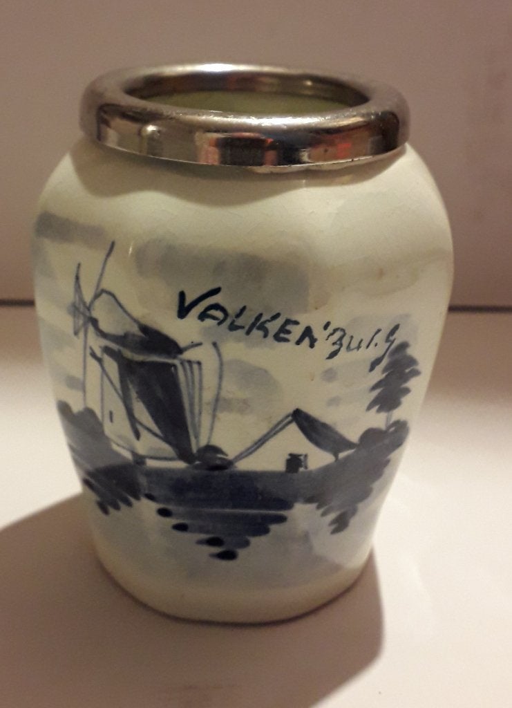 achtkantig delfts blauw lepelvaasje, Ophalen of Verzenden