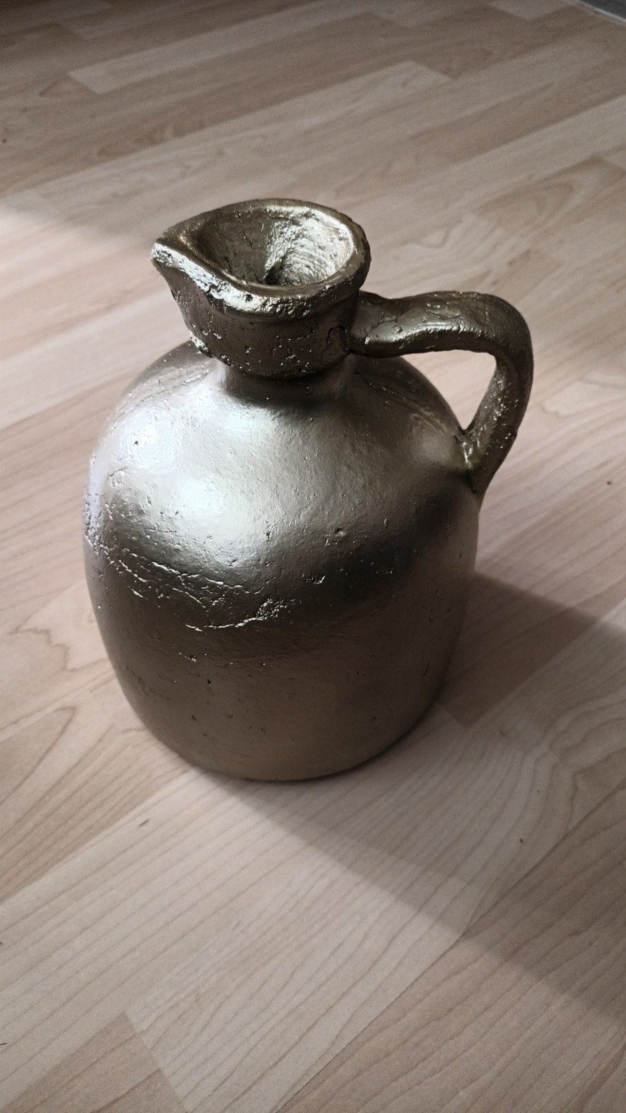 Kruik klei. 20cmhoog. Decoratie. Goudkleurig. 2kg Brynxz, Huis en Inrichting, Ophalen