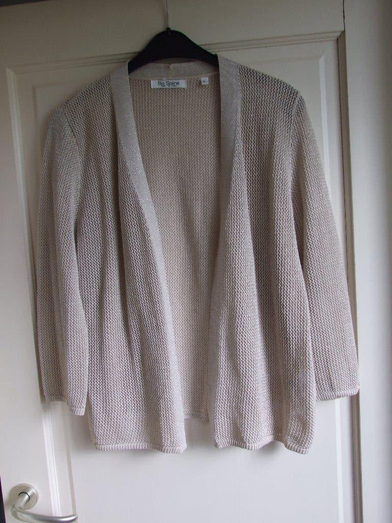 So Soire nieuw opengewerkt vestje met 3/4 mouw L, So Soire, Beige, Maat 42/44 (L), Nieuw