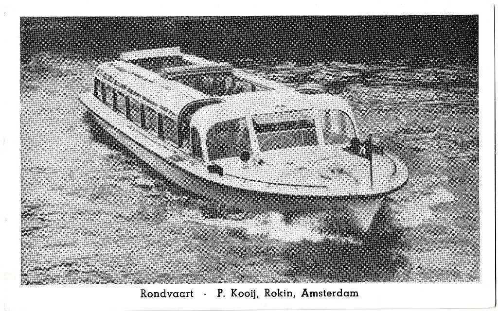 Amsterdam, Rondvaart P. Kooij, Rokin ongelopen,, Verzenden, 1940 tot 1960, Ongelopen, Noord-Holland