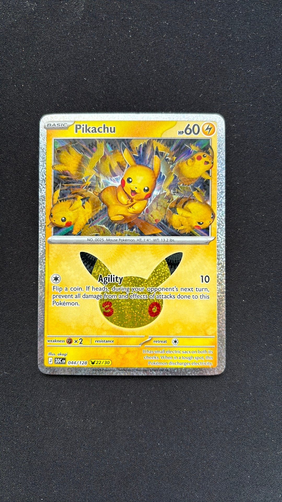 Pikachu (30C 044) 30th Celebration, Ophalen of Verzenden, Zo goed als nieuw