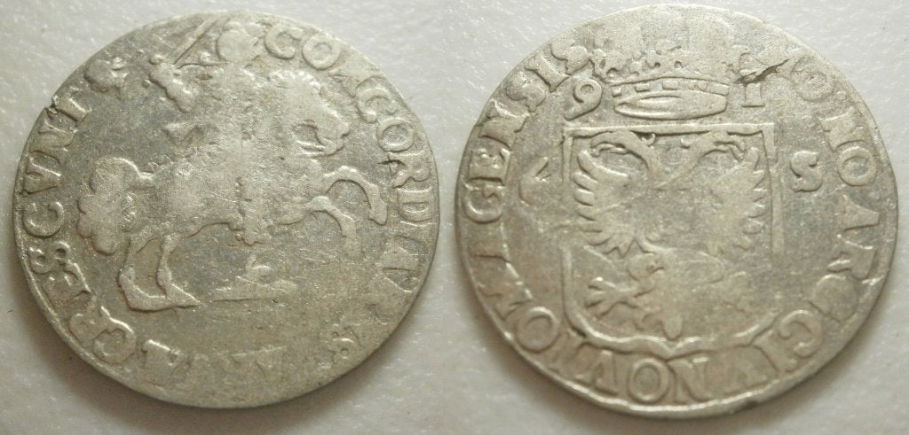 8] Nijmegen Rijderschelling 1691 staart omlaag, Postzegels en Munten, Munten | Nederland, Vóór koninkrijk, Zilver, 25 cent, Ophalen of Verzenden
